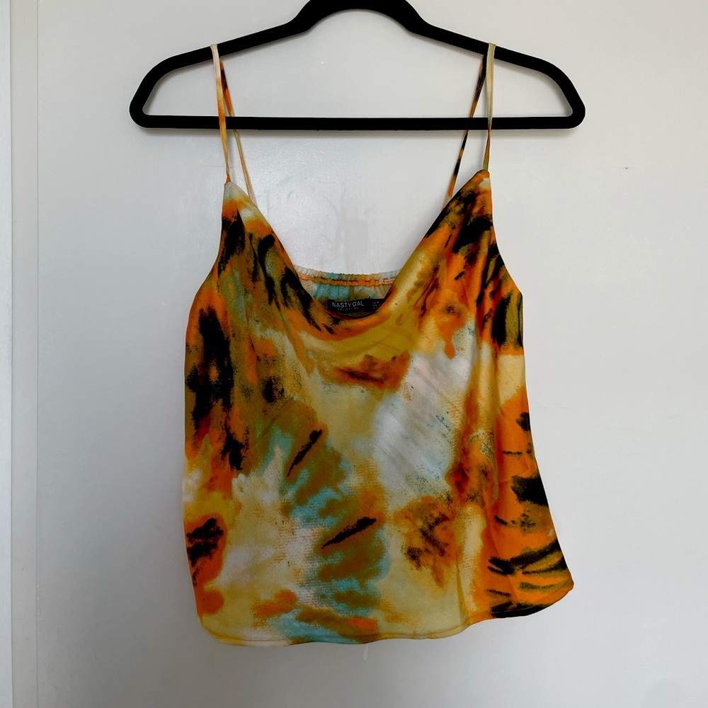 Tye dye silk cropped blouse